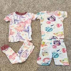 Burt's Bees Kids Two-Set Pajamas in Pastel Dino & Planet Prints